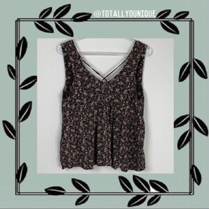American Eagle Floral Tank Tie Strings Siz…